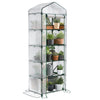 VOUNOT Mini Greenhouse with 5-Tier Shelves Garden Greenhouse White 69x49x193cm
