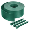 VOUNOT High flexible PE garden edging 20M x 13 CM with stakes, Green