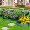VOUNOT High flexible PE garden edging 20M x 13 CM with stakes, Green