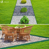 VOUNOT High flexible PE garden edging 20M x 13 CM with stakes, Green