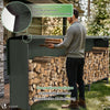 VOUNOT Firewood Log Rack with Cover, Metal Log Store Outdoor, 300 x 36 x 116 cm