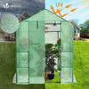 VOUNOT Walk In Greenhouse with Shelves, Garden Polytunnel Green 143x143x195cm