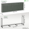VOUNOT Firewood Log Rack with Cover, Metal Log Store Outdoor, 300 x 36 x 116 cm