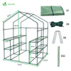 VOUNOT Walk In Greenhouse with Shelves, Garden Polytunnel Green 143x143x195cm