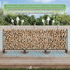 VOUNOT Firewood Log Rack with Cover, Metal Log Store Outdoor, 300 x 36 x 116 cm
