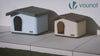 VOUNOT Dog House, Weatherproof Pet Shelter with Sloped Roof, 60×51×41 cm, Beige