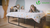 VOUNOT Super King Bed Frame 180x200 cm, Sturdy Metal - 36cm Height, Black