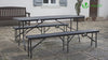 VOUNOT Folding Table Bench Set Trestle Portable Party Picnic BBQ Camping Set, Black