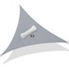 VOUNOT Sun Shade Sail Waterproof Triangle Sail Canopy With Mounting Ropes 3x3x3m, Grey - VOUNOTUK