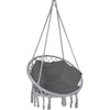 VOUNOT Hanging Chair with Cushion, Macrame Hammock Swing Chair for Bedroom, Balcony, Patio, Garden, 265LBS Capacity, Grey.