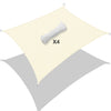 VOUNOT Sun Shade Sail Waterproof Rectangler Sail Canopy With Mounting Ropes 3x4m, Beige - VOUNOTUK