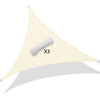 VOUNOT Sun Shade Sail Waterproof Triangle Sail Canopy With Mounting Ropes 5x5x5m, Beige - VOUNOTUK