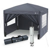 VOUNOT 3m x 3m Pop Up Gazebo with Sides & 4 Weight Bags & Carry Bag, Grey - VOUNOTUK