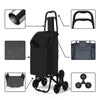 VOUNOT 6 Wheels Stair Climbing Shopping Trolley, 32L Black.