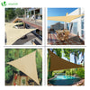 VOUNOT HDPE Sun Shade Sail Triangle with Fixing Kits, 3x3x3M, Ivory.