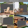 VOUNOT 1.8 x 3 m Side Awning Retractable, Privacy Screen for Patio, Garden, Balcony, Terrace, Grey.