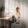 VOUNOT Swing Chair with Round Seat Cushion, Macrame Hammock Hanging Chair for Indoor, Outdoor, Beige - VOUNOTUK
