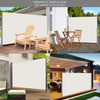 VOUNOT 1.8 x 3 m Side Awning Retractable, Privacy Screen for Patio, Garden, Balcony, Terrace, Beige - VOUNOTUK