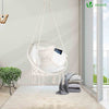 VOUNOT Hanging Chair with Cushion, Macrame Hammock Swing Chair for Bedroom, Balcony, Patio, Garden, 265LBS Capacity, Beige.