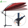 VOUNOT 3m Cantilever Shanghai Parasol, Banana Garden Patio Umbrella with Crank Handle for Outdoor Sun Shade, Red.