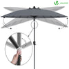 VOUNOT 2.7m Shanghai Parasol, Outdoor Garden Patio Table Tilting Parasol Umbrella with Crank Hanlde, Grey.