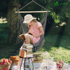 VOUNOT Hanging Hammock Chair with Cushions, Macrame Hammock Swing Chair for Garden, Bedroom, Patio, 265LBS Capacity, Grey.