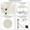 VOUNOT 3x3m Pop Up Gazebo with 4 Leg Weight Bags, Folding Party Tent for Garden Outdoor, White.