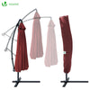 VOUNOT 3m Cantilever Shanghai Parasol, Banana Garden Patio Umbrella with Crank Handle for Outdoor Sun Shade, Red.
