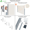 VOUNOT 1.6 x 3 m Side Awning Retractable, Privacy Screen for Patio, Garden, Balcony, Terrace, Beige - VOUNOTUK