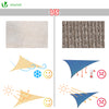 VOUNOT HDPE Sun Shade Sail Triangle with Fixing Kits, 3x3x3M, Ivory.