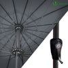 VOUNOT 2.7m Shanghai Parasol, Outdoor Garden Patio Table Tilting Parasol Umbrella with Crank Hanlde, Grey.