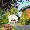 VOUNOT Hanging Chair with Cushion, Macrame Hammock Swing Chair for Bedroom, Balcony, Patio, Garden, 265LBS Capacity, Beige.