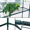 VOUNOT Walk In Greenhouse with Shelves, Roll up Zip Panel Door Garden Plastic Polytunnels Grow House, White 143x143x195cm - VOUNOTUK