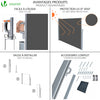 VOUNOT 1.4 x 3 m Side Awning Retractable, Privacy Screen for Patio, Garden, Balcony, Terrace, Grey.