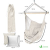 VOUNOT Hanging Hammock Chair with Cushions, Macrame Hammock Swing Chair for Garden, Bedroom, Patio, 265LBS Capacity, Beige.