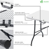 VOUNOT Folding Table Bench Set Trestle Portable Party Picnic BBQ Camping Set, White - VOUNOTUK