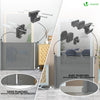 VOUNOT Retractable Stair Gate for Baby, Mesh Dog Gate, Extend Up to 180cm Wide, Fabric Safety Door Gate, Grey - VOUNOTUK
