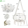 VOUNOT Hanging Chair with Cushion, Macrame Hammock Swing Chair for Bedroom, Balcony, Patio, Garden, 265LBS Capacity, Beige.