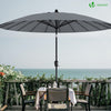 VOUNOT 2.7m Shanghai Parasol, Outdoor Garden Patio Table Tilting Parasol Umbrella with Crank Hanlde, Grey.