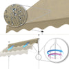 VOUNOT 2.5 x 1.2m Patio Telescopic Awning, Retractable Manual Awning, Adjustable Waterproof Canopy with Hand Crank, Balcony Sun Shade Shelter - Beige - VOUNOTUK