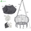 VOUNOT Hanging Chair with Cushion, Macrame Hammock Swing Chair for Bedroom, Balcony, Patio, Garden, 265LBS Capacity, Grey.