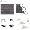 VOUNOT HDPE Sun Shade Sail Triangle with Fixing Kits, 3x3x3M, Grey.