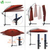 VOUNOT 3m Cantilever Shanghai Parasol, Banana Garden Patio Umbrella with Crank Handle for Outdoor Sun Shade, Red.