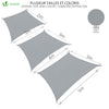 VOUNOT Sun Shade Sail Waterproof Rectangler Sail Canopy With Mounting Ropes 3x5m, Grey - VOUNOTUK