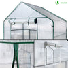 VOUNOT Walk In Greenhouse with Shelves, Roll up Zip Panel Door Garden Plastic Polytunnels Grow House, White 143x73x195cm - VOUNOTUK