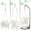 VOUNOT Hanging Chair with Cushion, Macrame Hammock Swing Chair for Bedroom, Balcony, Patio, Garden, 265LBS Capacity, Beige.