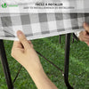VOUNOT Set of 3 Picnic Bench Covers Elastic Outdoor Picnic Waterproof Tablecloth Grey-White Checked - VOUNOTUK
