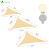 VOUNOT HDPE Sun Shade Sail Triangle with Fixing Kits, 5x5x5M, Ivory.