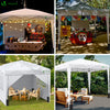 VOUNOT 3m x 3m Pop Up Gazebo with Sides & 4 Weight Bags & Carry Bag, White - VOUNOTUK
