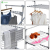 VOUNOT Large 4 Tier Clothes Airer, Laundry Drying Rack Clothes Horse with Foldable Wings, Telescopic Rod - VOUNOTUK